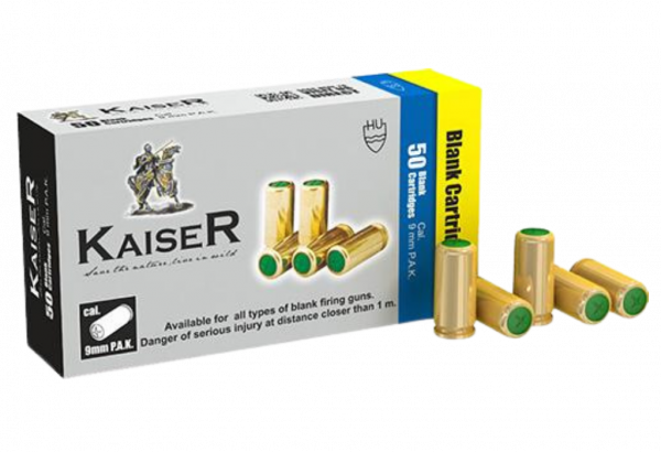 50 Units Kaiser 9mm P.A.K Blank cartridges