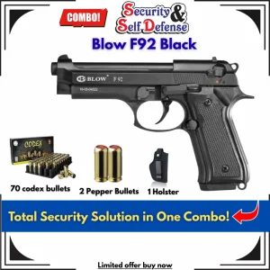 Blow F92 Black with 70 Bullets, 2 Pepper Bullets & 1 Holster